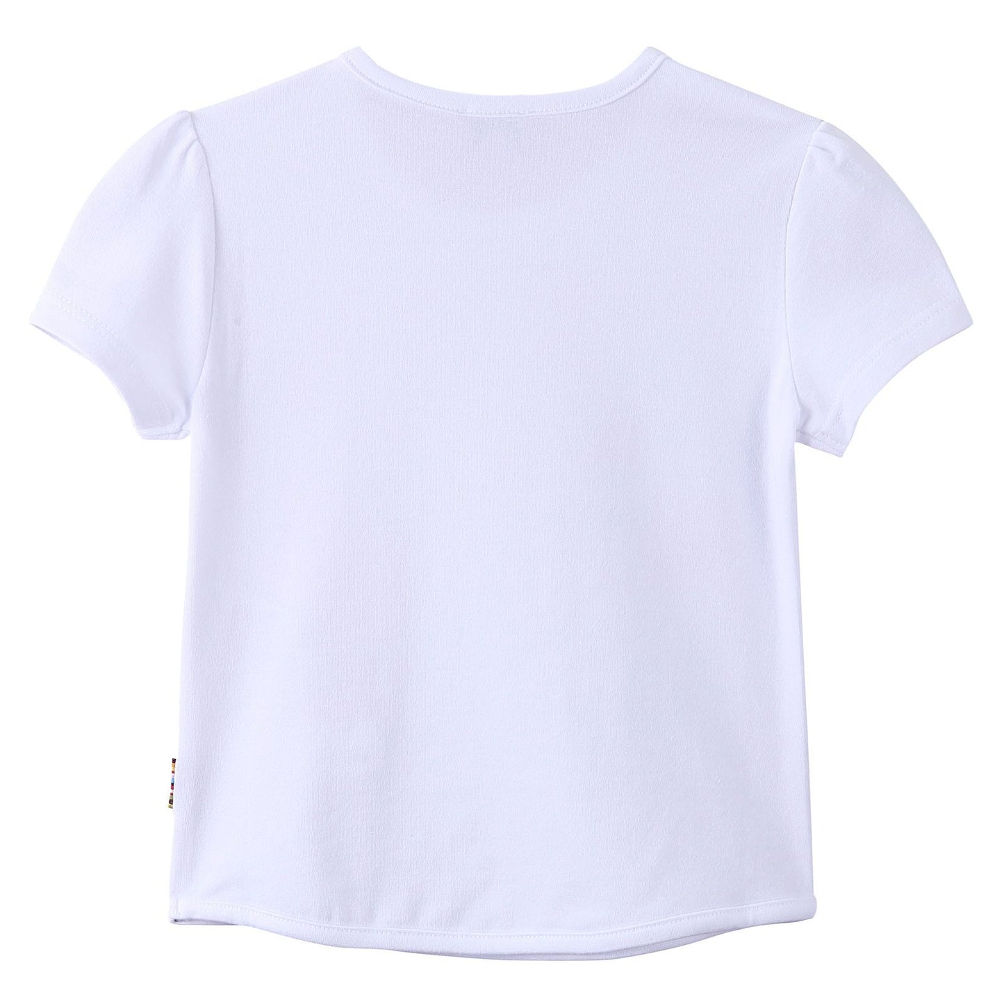 Girls White Cotton T-Shirt With Multicolor 'LOVE' Print
