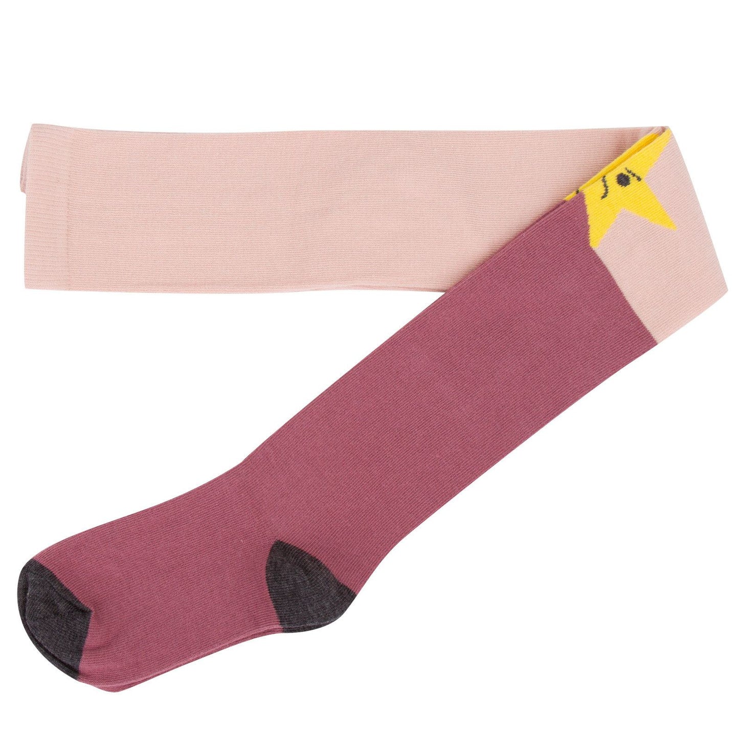 Petra Girls Pink&Red Cotton Knit Tights With Star Trims