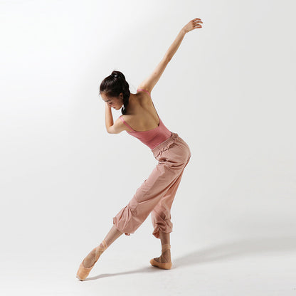 女士粉色芭蕾舞热身裤