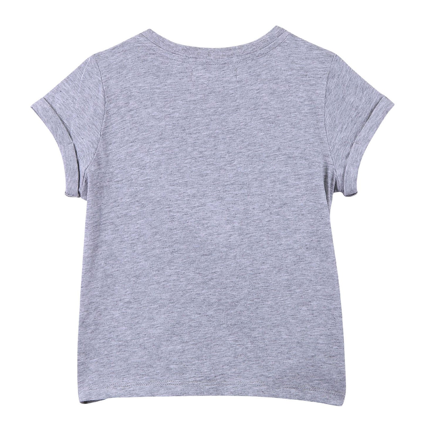 Girls Grey Giraffe Printed Cotton T-Shirt