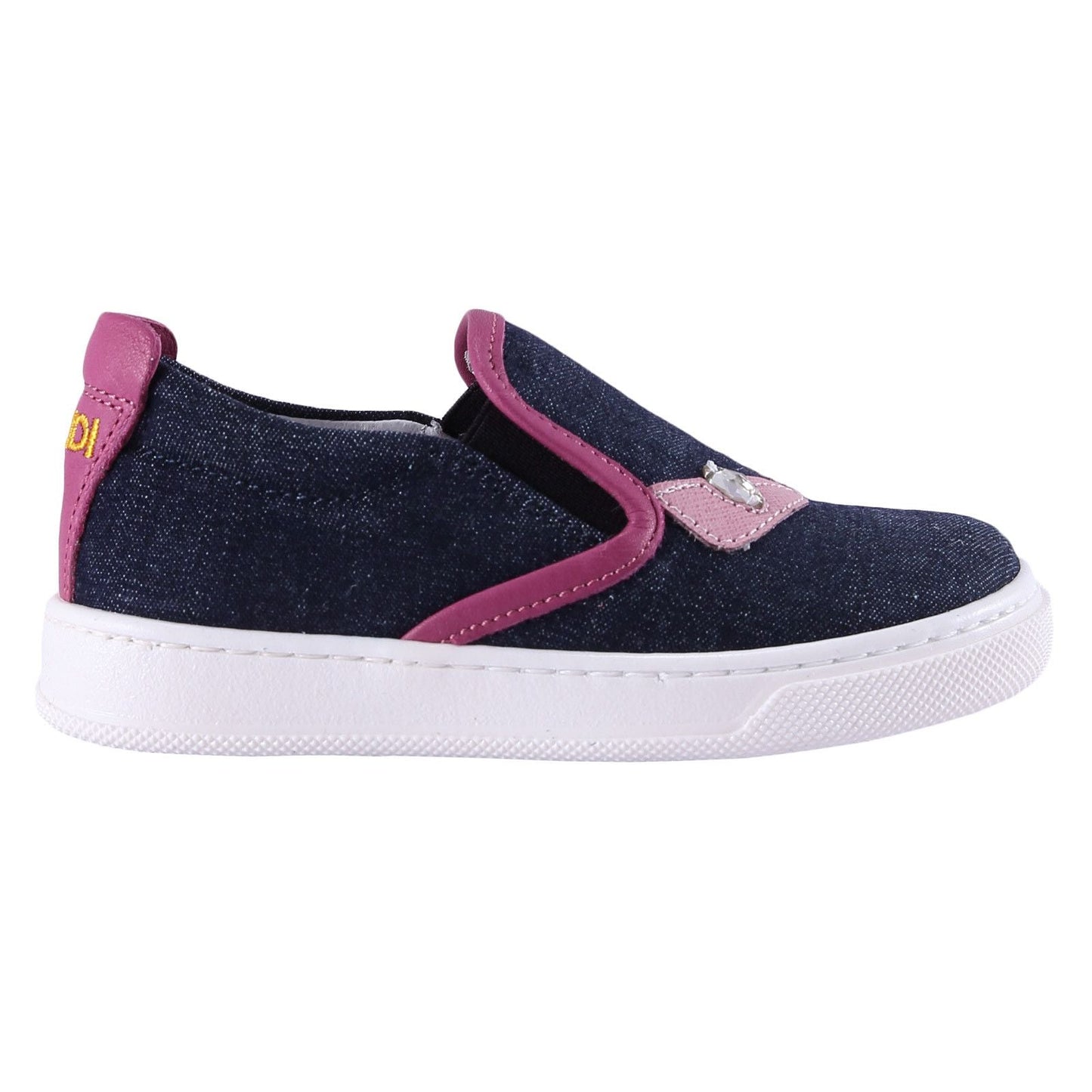 Girls Blue 'Monster' Surface Leather Trainers