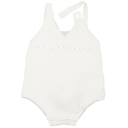 Bunny Baby Ivory Cotton Cashmere Bodysuit With Yellow Bunny Print