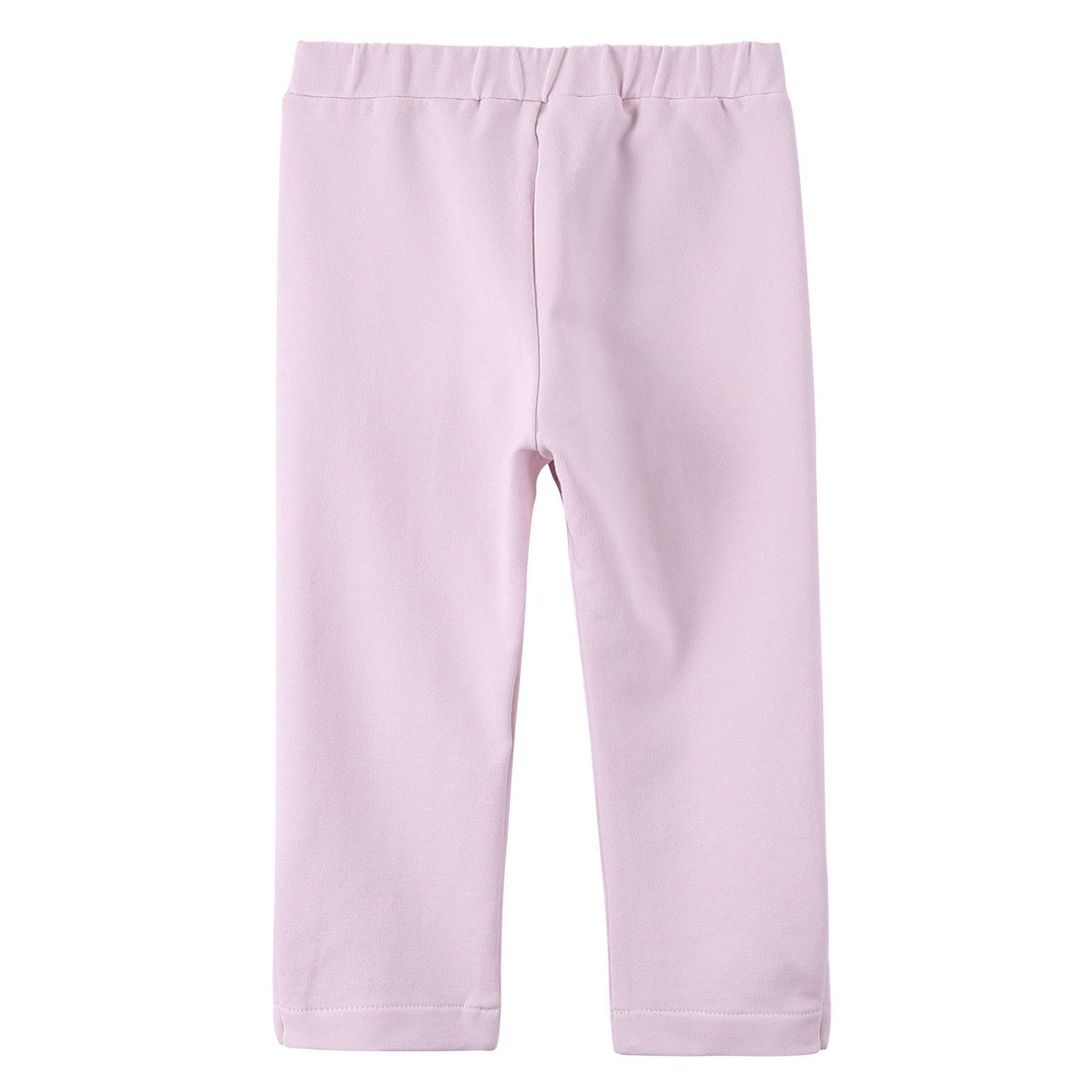 Baby Girls Pink Cotton Trousers With Gold Spot Trims
