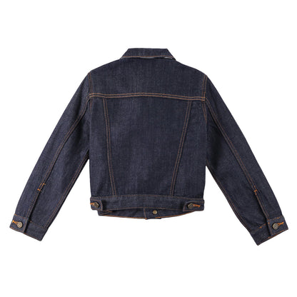 Boys Navy Blue Cotton Denim Jacket