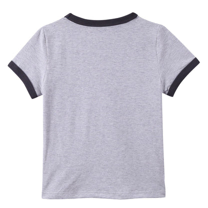 Boys Grey Cotton T-Shirt With Fancy Illustration Print