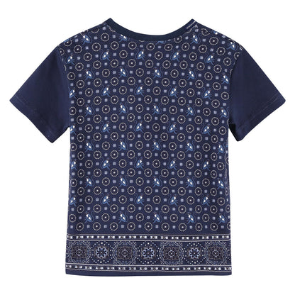 Boys Dark Grey Monkey Face Printed Cotton Jersey T-Shirt
