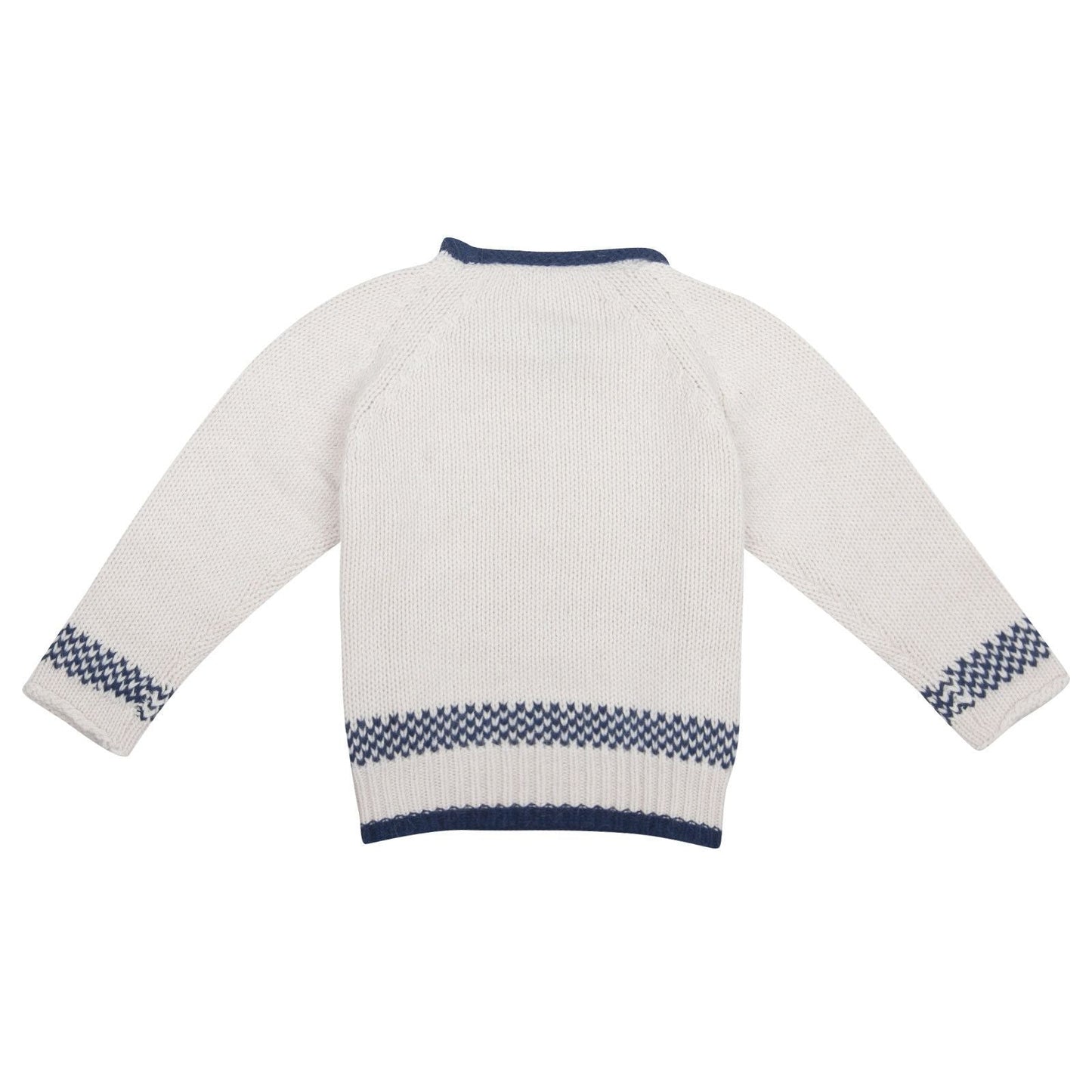 Boys&Girls White Two Tone Knitted Luxurious Sweater