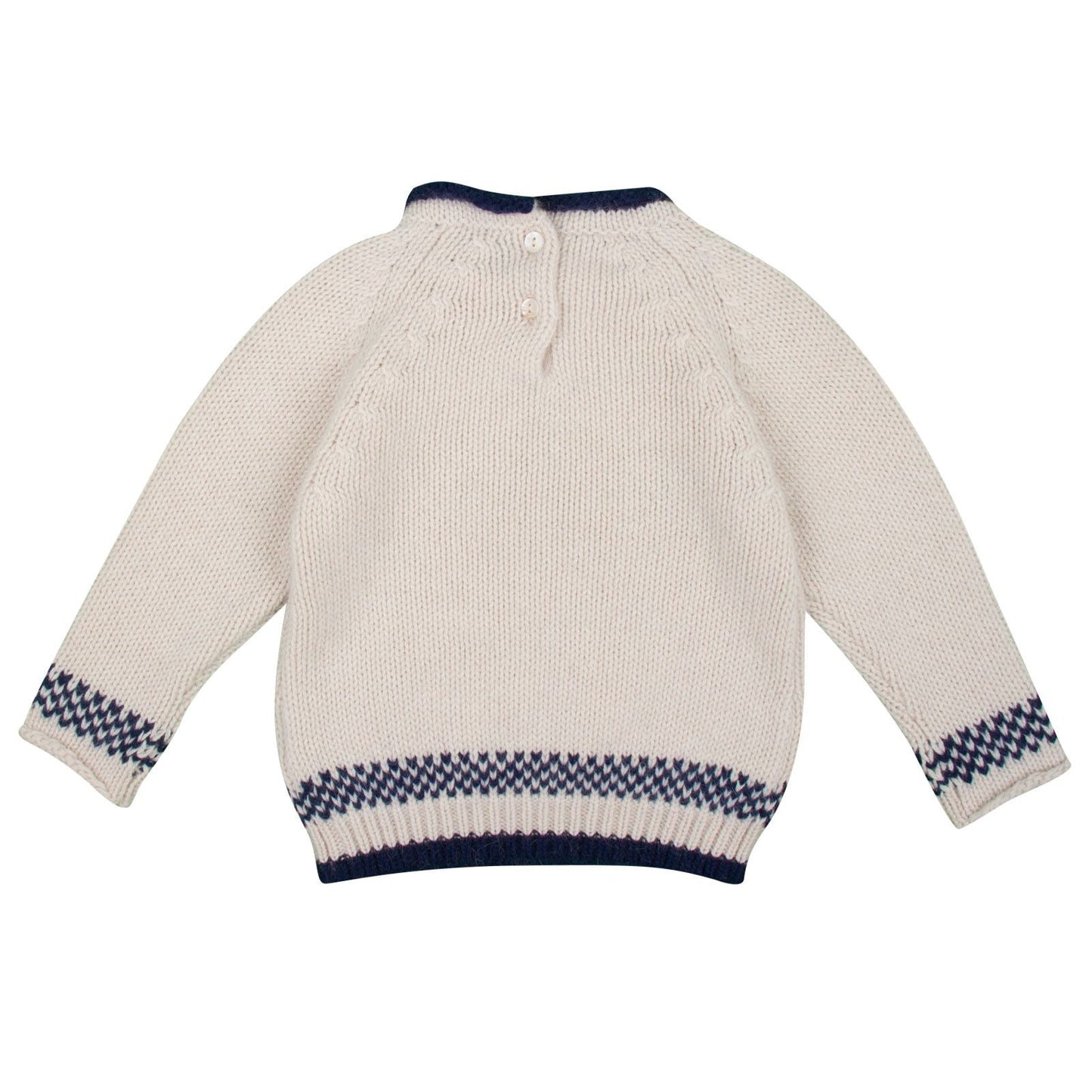 Baby White Two Tone Knit Luxurious Sweater