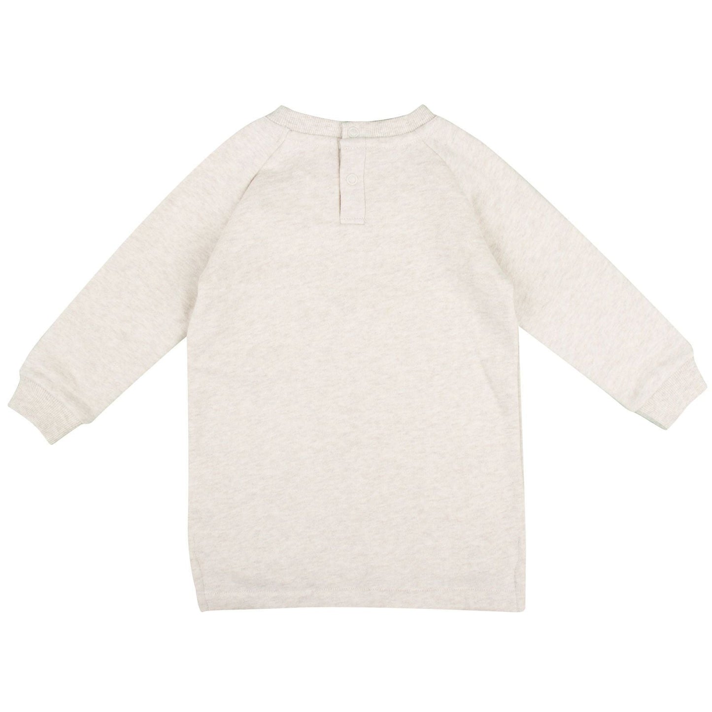 Baby Grey Cotton Jersey Dress With Print Multicolor Flower Logo