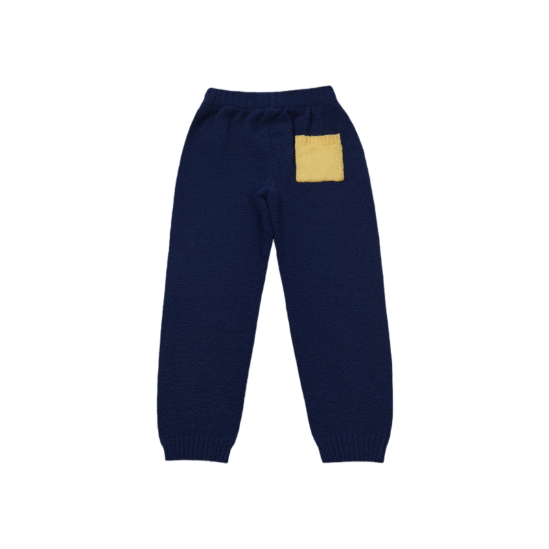 亲子款藏青色半边绒长裤