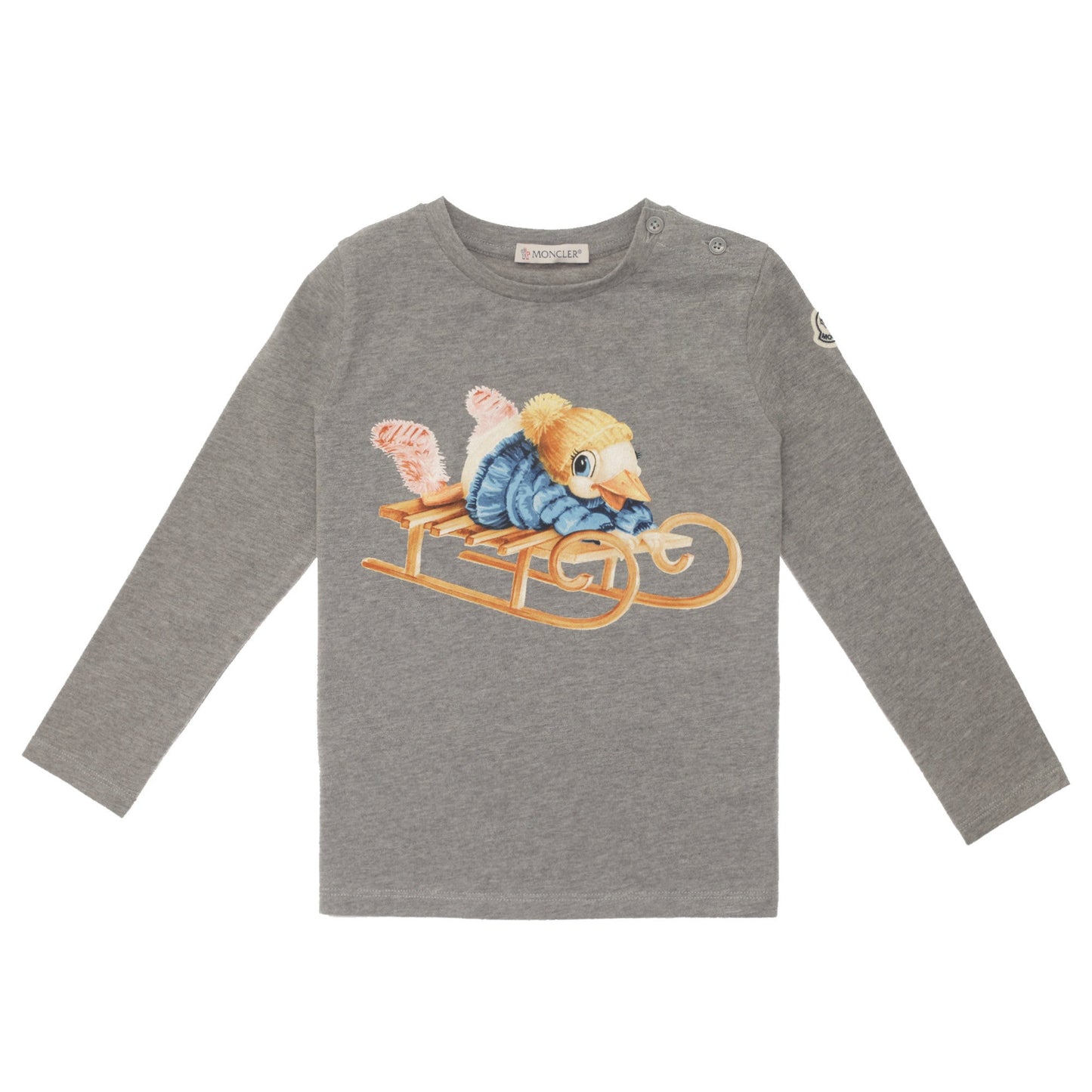 Baby Grey Fancy Printed Trims Long Sleeve T-Shirt