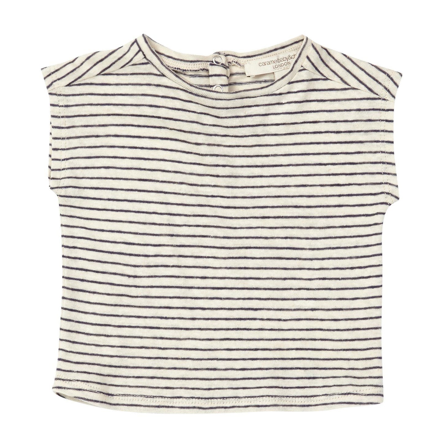 Baby Navy Blue&White Stripe Sleeveless Jersey T-Shirt