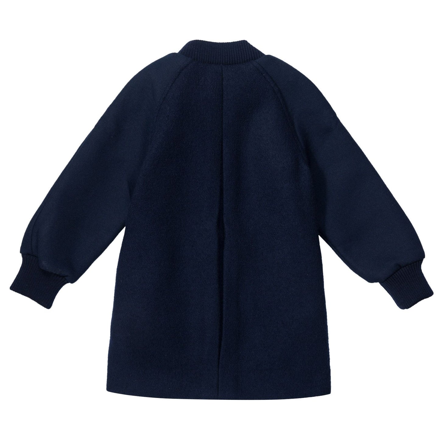 Renae  Girls Navy Blue Wool Coat With Two Zip Pocket