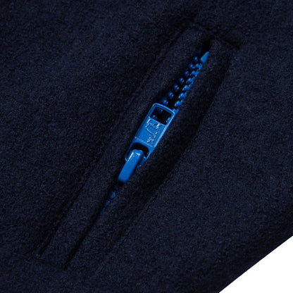 Renae  Girls Navy Blue Wool Coat With Two Zip Pocket