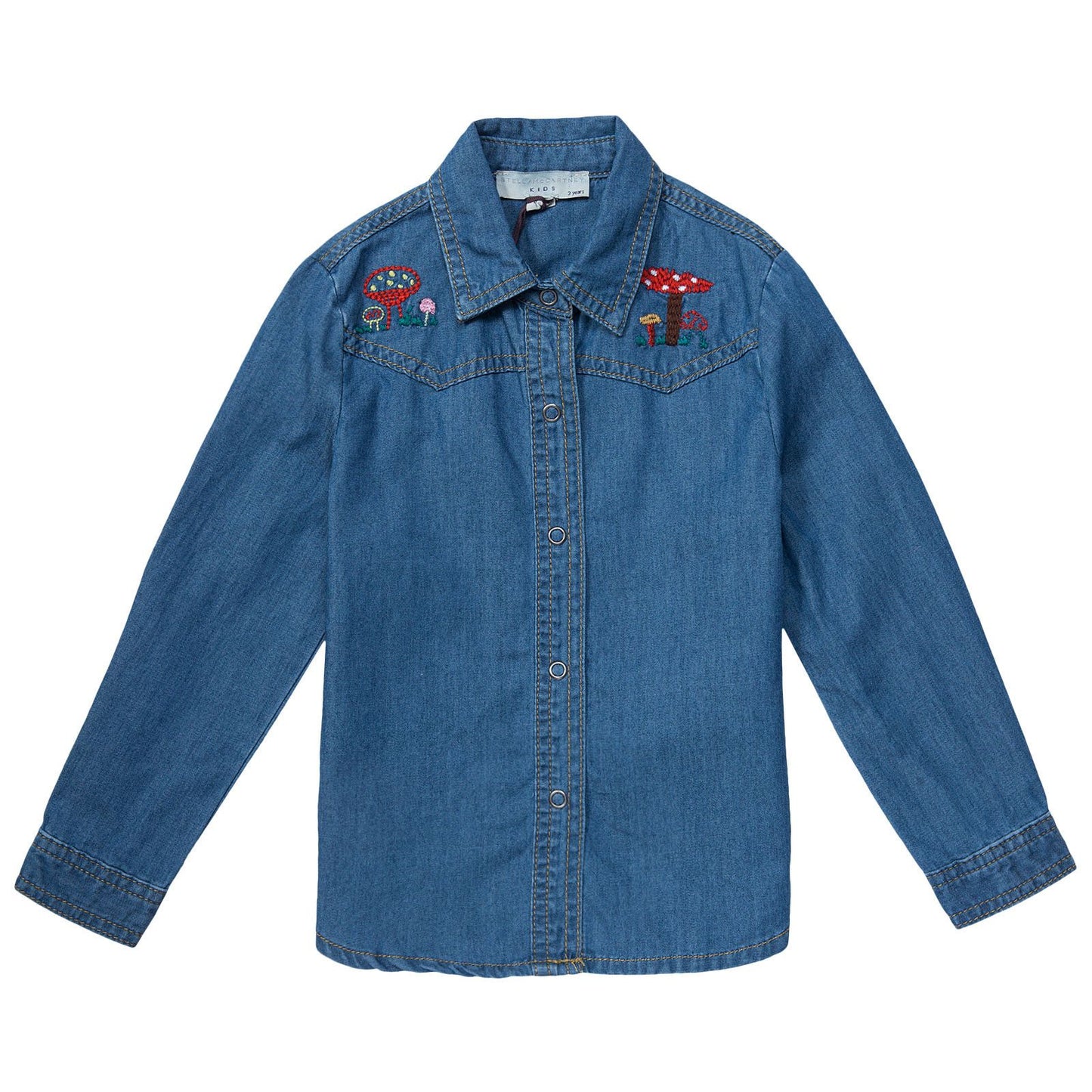 Mushroom Girls Blue Denim Cotton Blouse