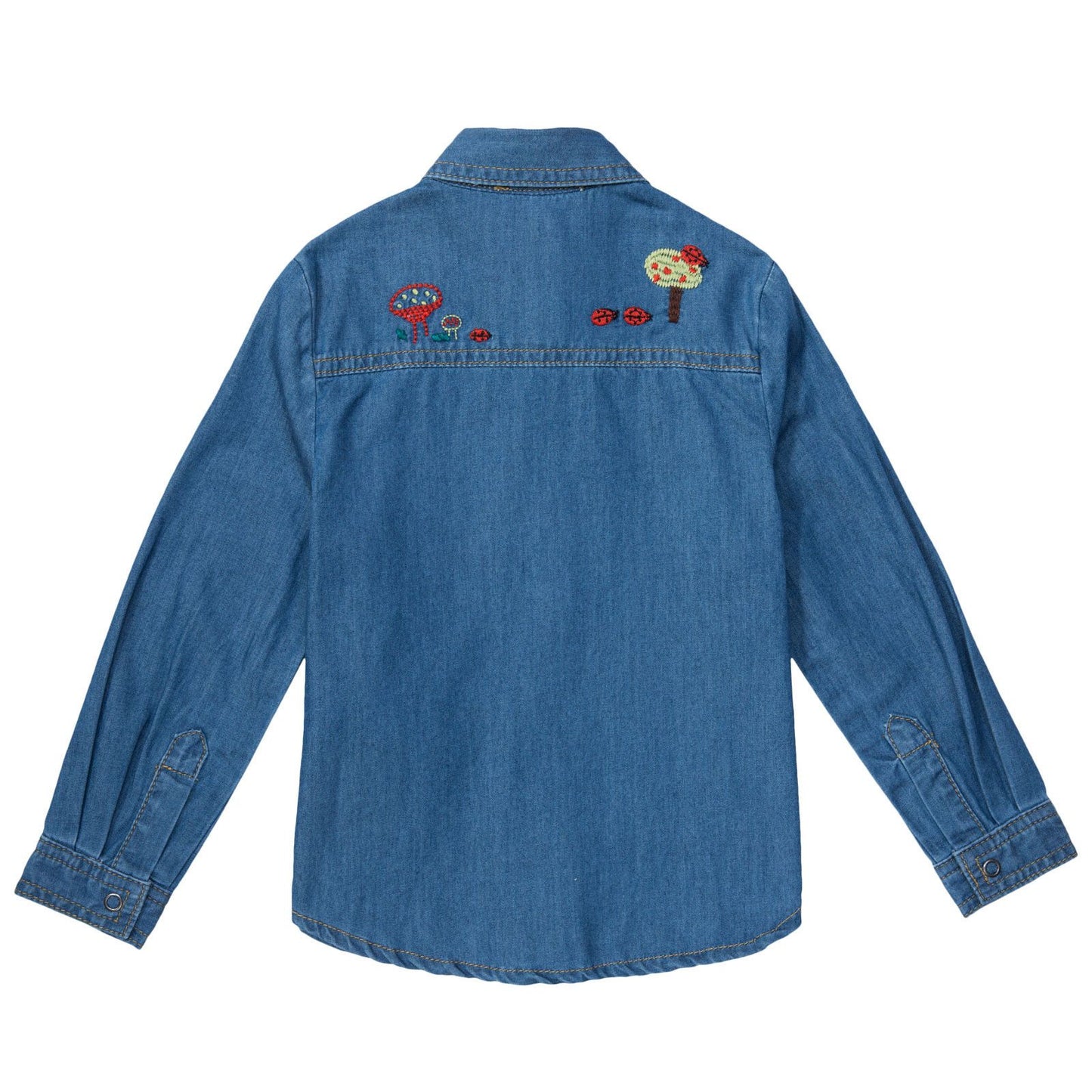 Mushroom Girls Blue Denim Cotton Blouse