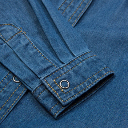 Mushroom Girls Blue Denim Cotton Blouse