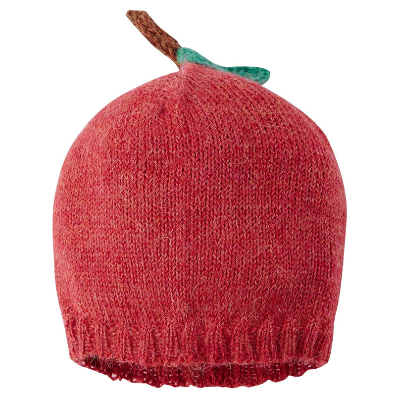 Baby Red Alpaca Wool Knitted Apple Trims Hat