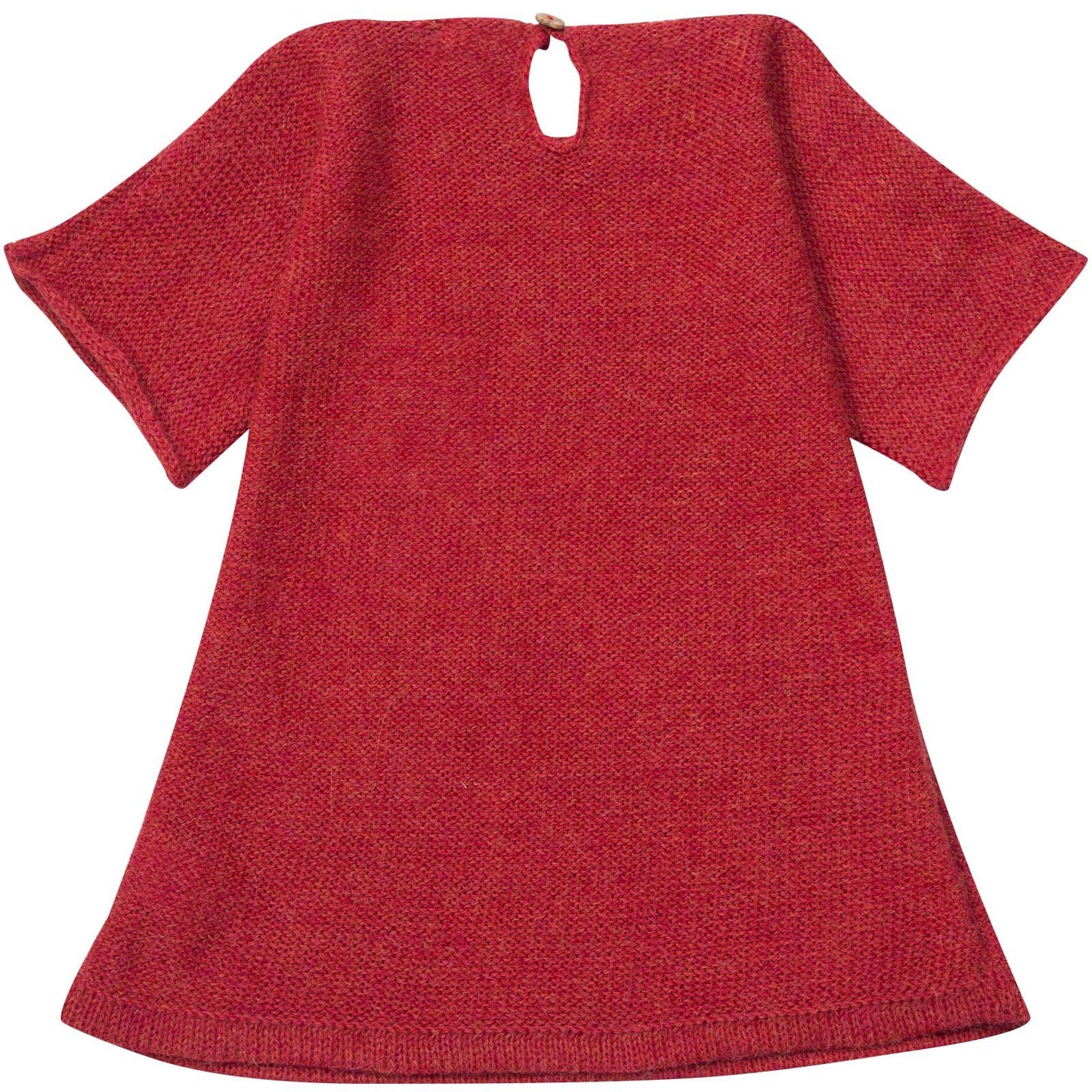 Baby Girls Red Alpaga Wool Patch Heart Dress