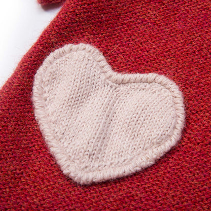Baby Girls Red Alpaga Wool Patch Heart Dress