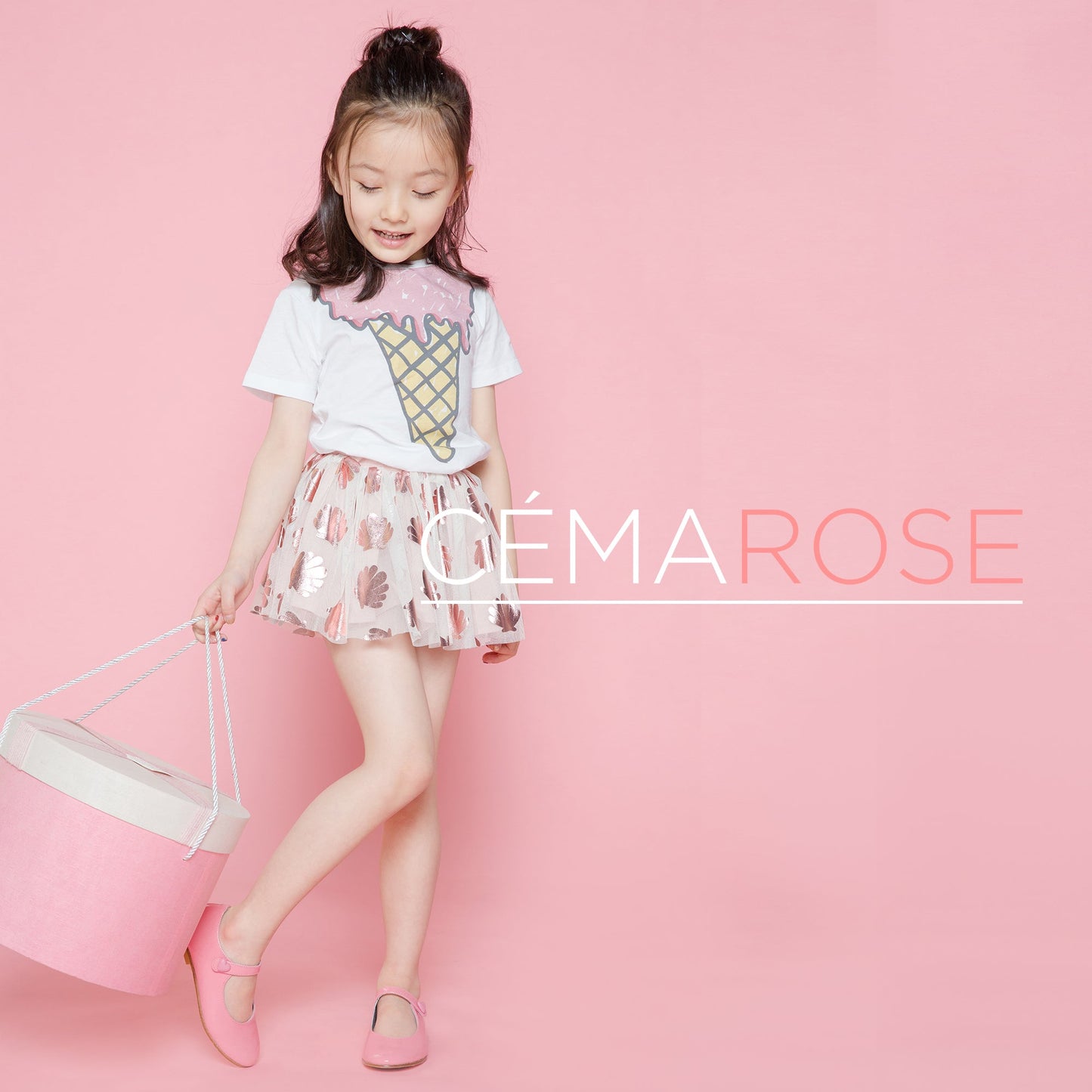 Girls White Icecream Printed T-shirt