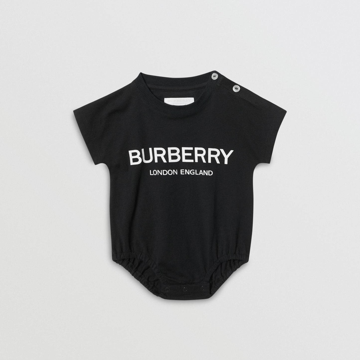 Baby Boys White & Black Cotton Babysuits