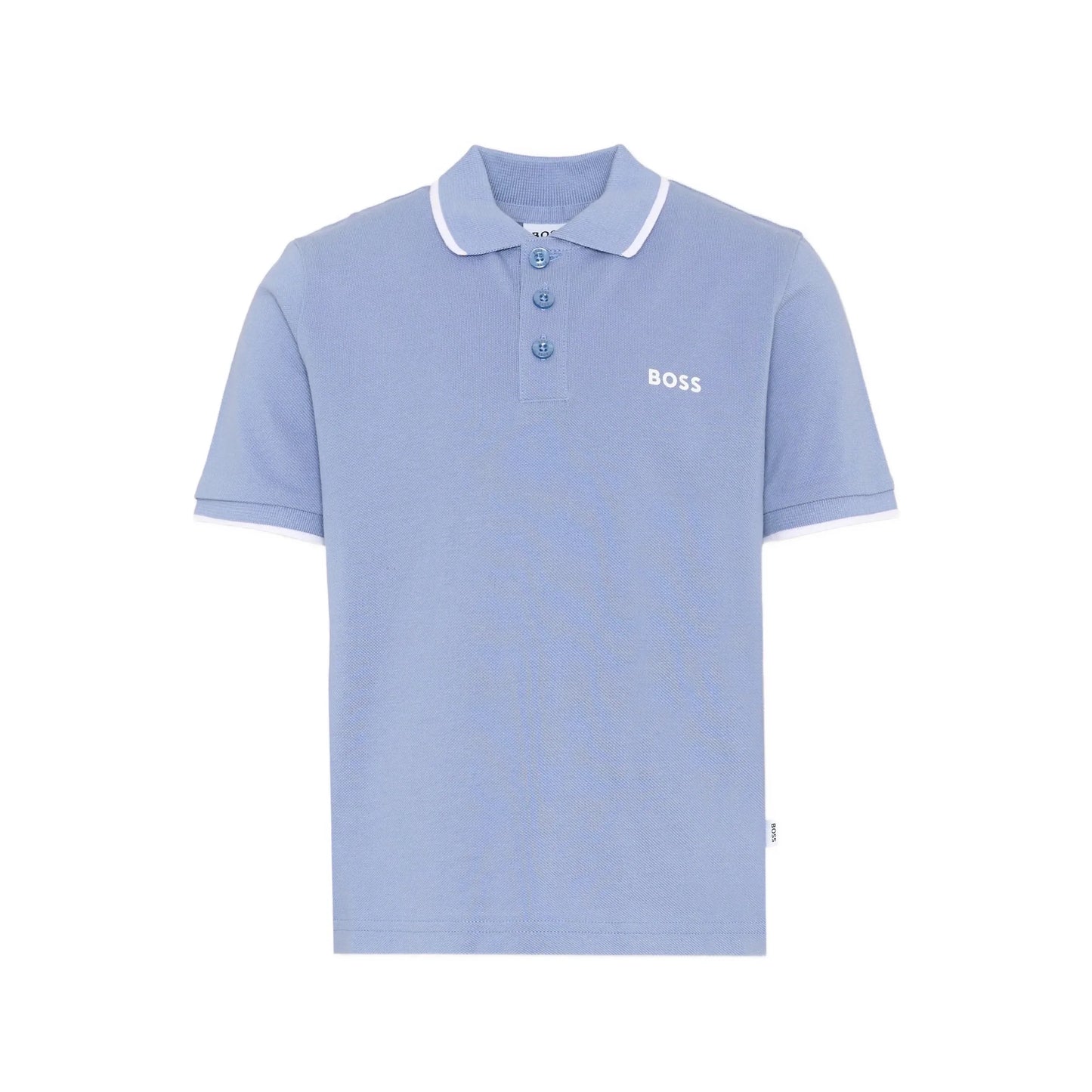 男童蓝色Logo棉Polo衫