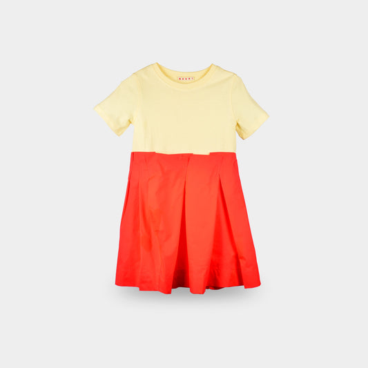 女童黄色棉连衣裙