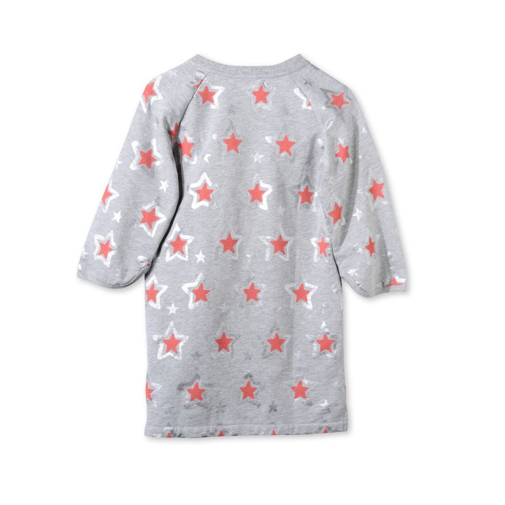 Girls Pebble Cotton 'Lrina' Dress With Red Star Print Trims