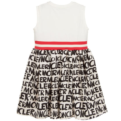 Girls White Logo Dress