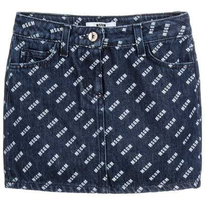 Girls Blue Denim Skirt