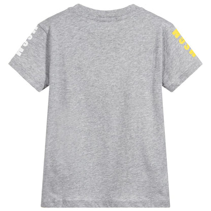 Boys & Girls Grey Logo Cotton T-shirt