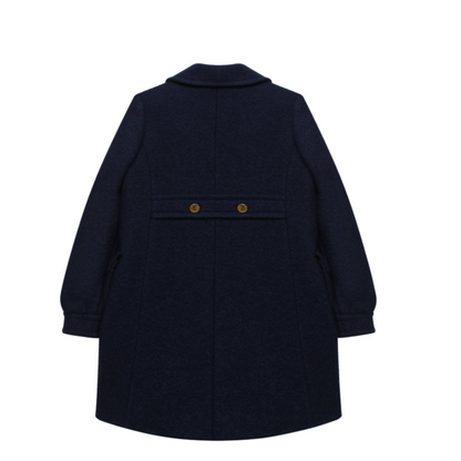 Girls Midnight Navy Wool Coat