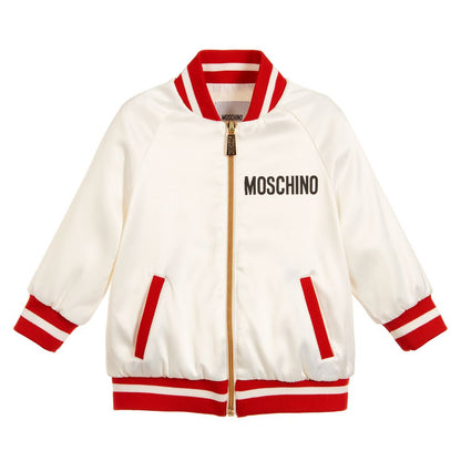 Girls Ivory Teddy Logo Jacket