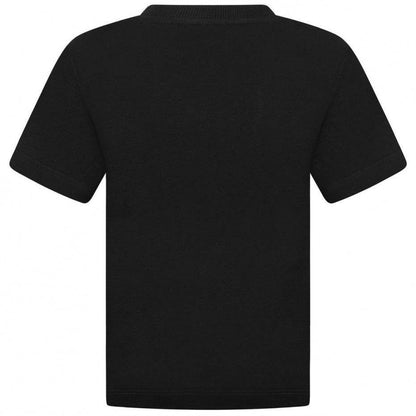 Boys Black Logo Cotton T-shirt