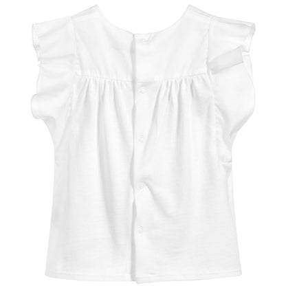 Baby Girls White Cotton Top
