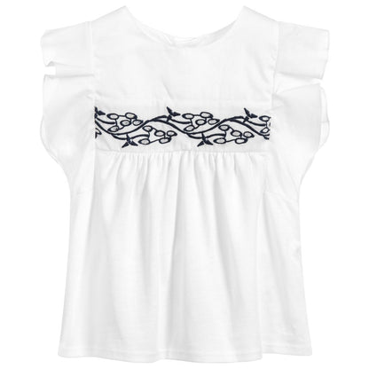 Baby Girls White Cotton Top