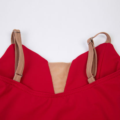 女童红色芭蕾舞连体衣(DAD1930M/red)