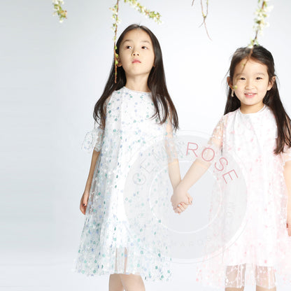 女童浅蓝色棉连衣裙