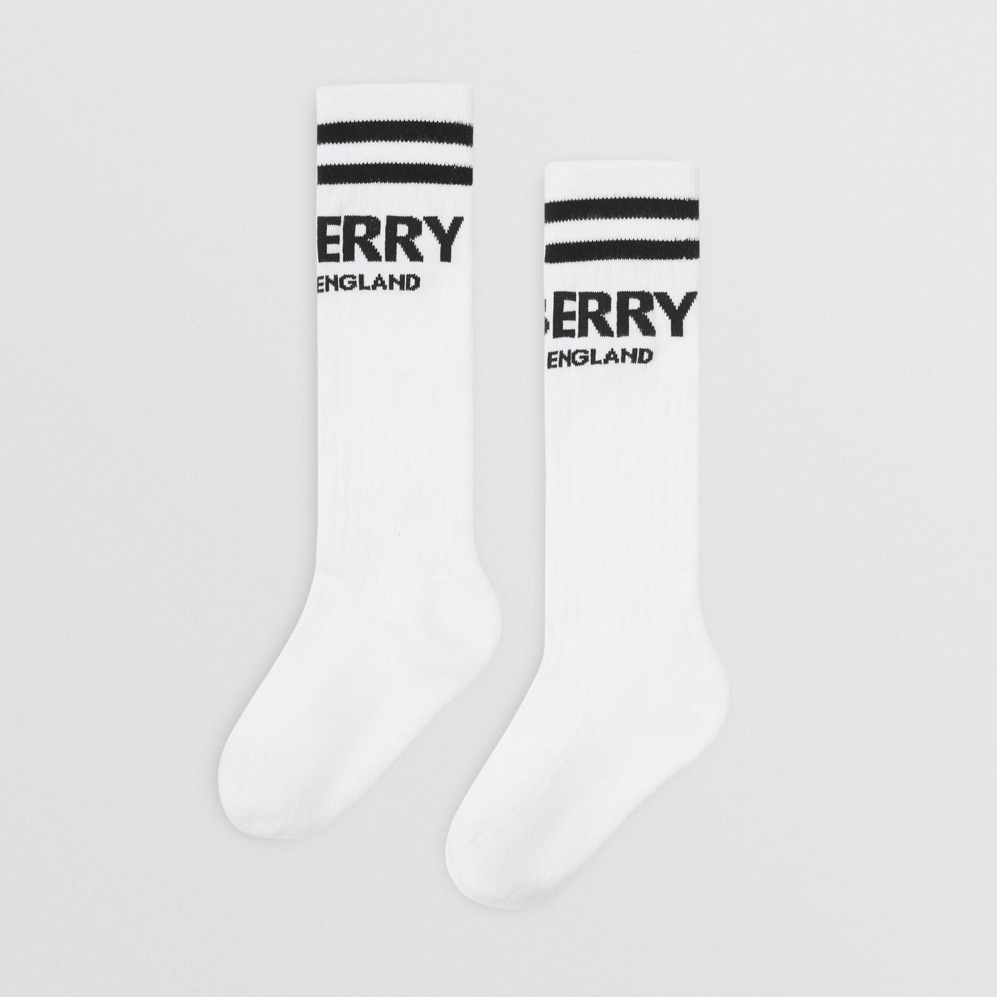 Boys White & Black Logo Cotton Socks