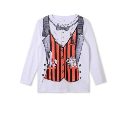 Boys White 'Barley' Cotton T-Shirt With Gilt Print Trims