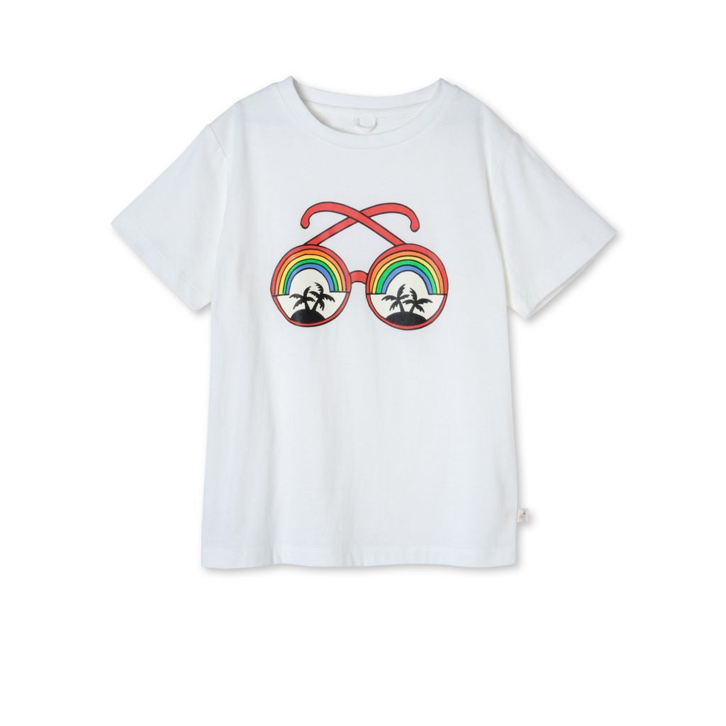 Boys White Arlo Sunglasses Print T-shirt
