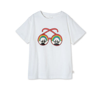 Boys White Arlo Sunglasses Print T-shirt