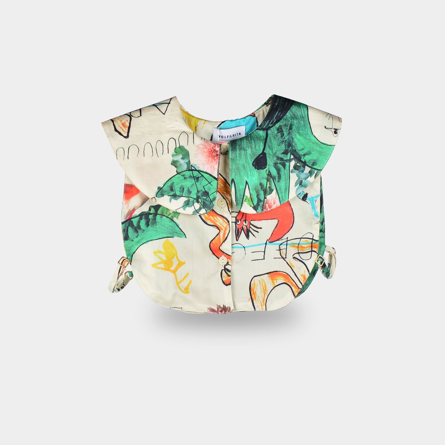 Girls Beige Snakes Cotton Shirt