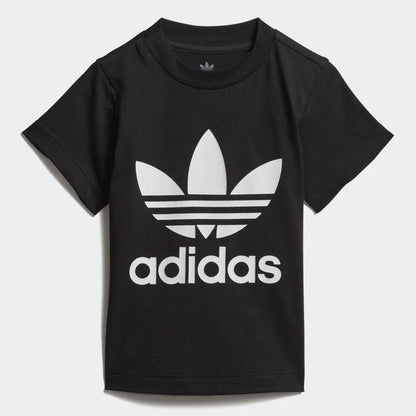 Baby Boys & Girls Black Trefoil Cotton T-shirt