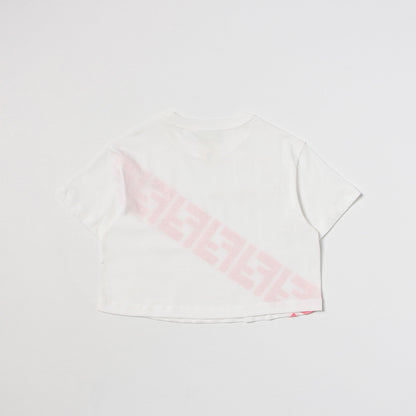 女童白色Logo棉T恤