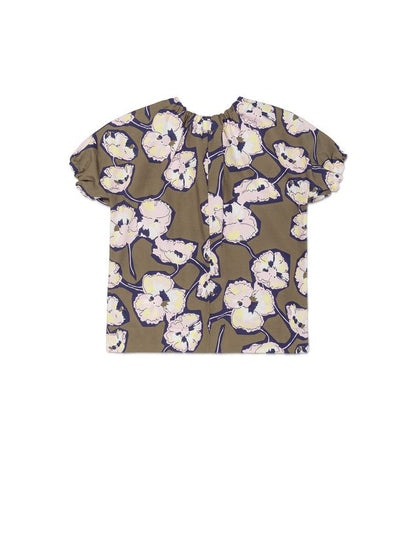 Girls Military Green Cotton T-shirt