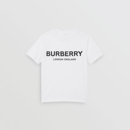 Girls White Logo Cotton T-shirt