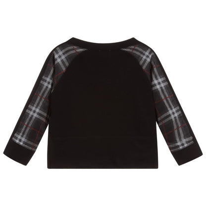 Girls Black Logo Cotton Sweater