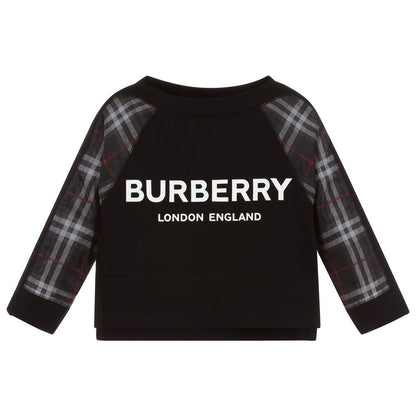 Girls Black Logo Cotton Sweater